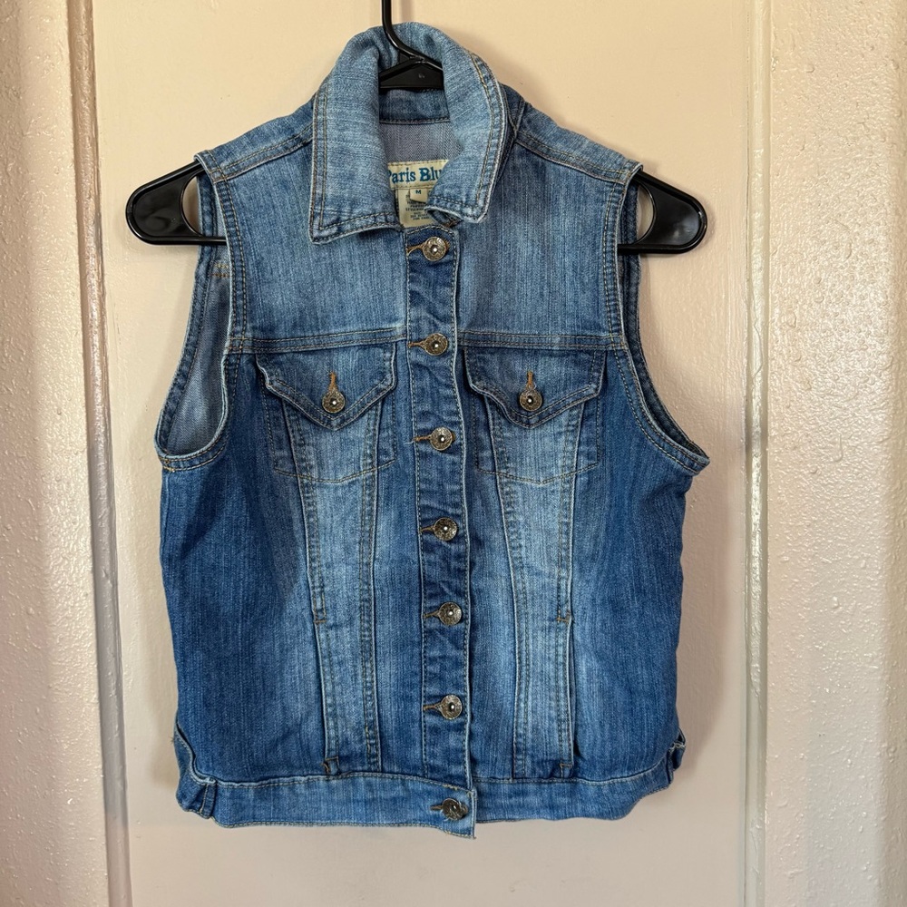 Vintage Paris Blues Classic Blue Denim Vest Women’s M‎